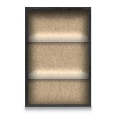 United Visual Products Outdoor Enclosed Combo Board, 48"x36", Satin Frame/Black Porc & Burgundy UVCB4836OD-BLKPORC-DBURGU